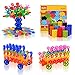 QuadPro Building Blocks 570 Piece Plastic Discs with 4 Set Wheels, Creative Flakes Kids Preschool Toys Educational Stem Toys for Boy and Girls
