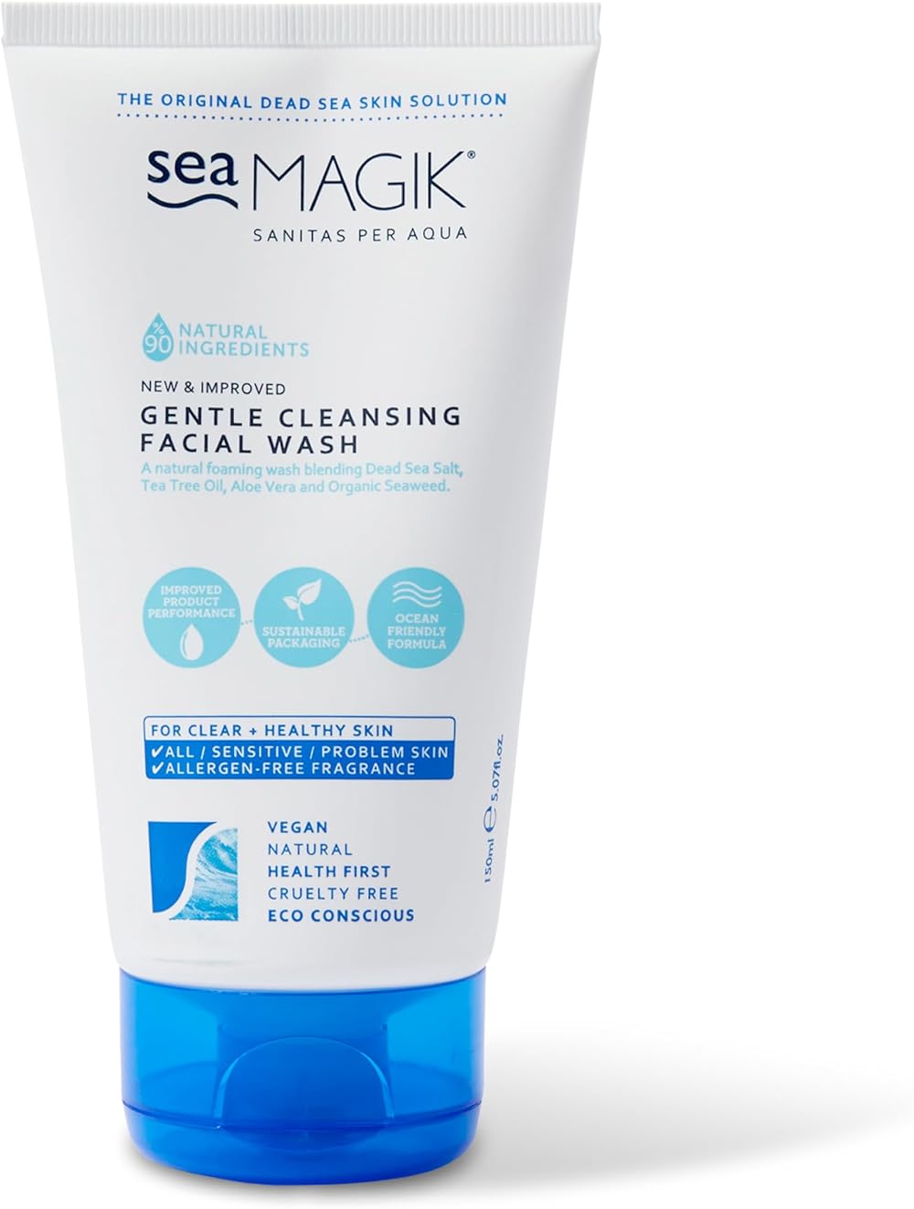 Sea Magik Tea Tree Face Wash for Acne Prone Skin 150ml Vegan Cruelty Free
