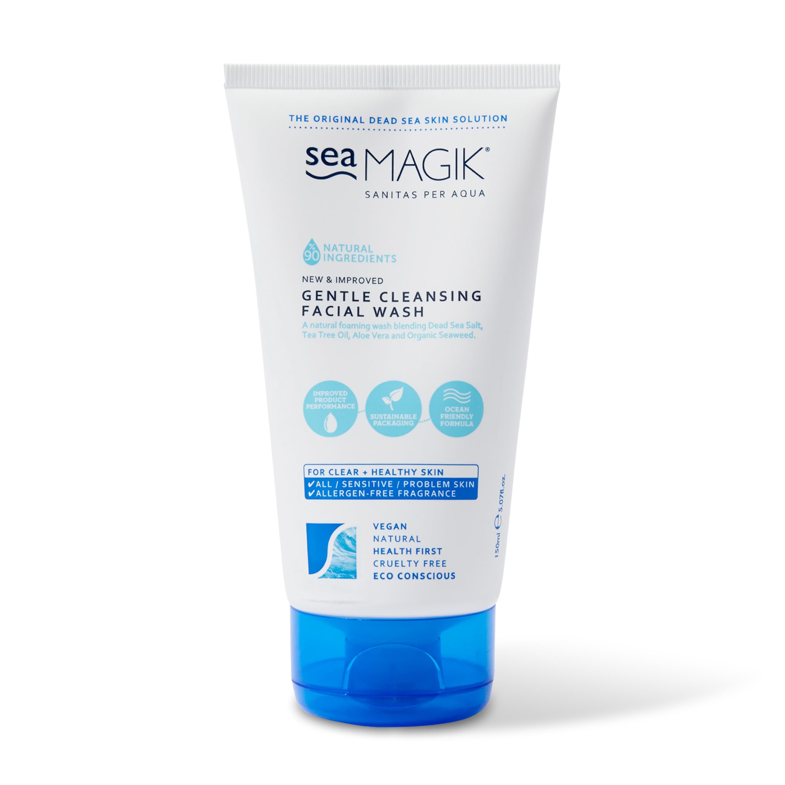 Sea Magik - Tea Tree Face Wash for Acne Prone Skin, Gentle and Hydrating Face Cleanser with Aloe Vera for Sensitive, Dry, and Oily Skin, Allergen-Free, Lightweight, Vegan, Cruelty-Free (150ml)