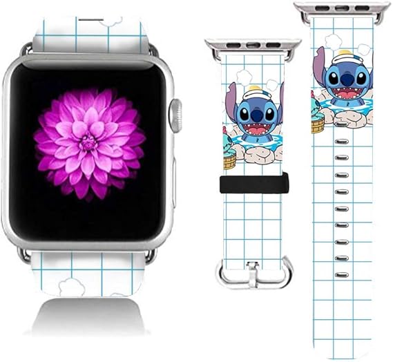 Amazon Apple Watch Series 5 4 3 2 1 38mm 42mm 40mm 44mm バンド 人造革 レザー 交換バンド アップルウォッチバンド 腕時計 絵柄 ディズニー スティッチ デザイン Sdz 40mm Sdz 10 スマートウォッチアクセサリ 通販
