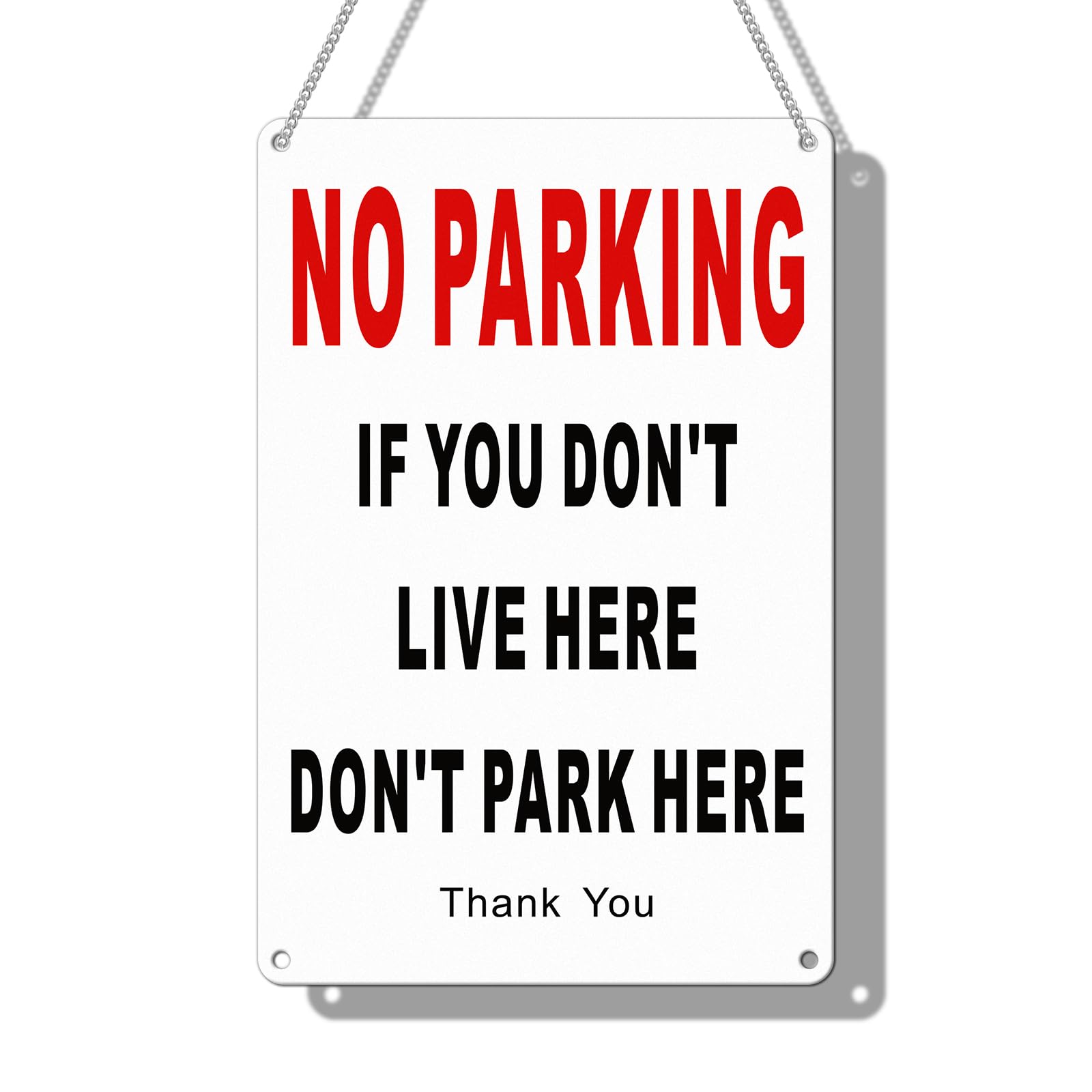 Goodvia No Parking Signs Outdoor 30x20cm Aluminum Reflective, If You Don't Live Here Don't Park Here x1
