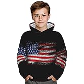 AuHomea American Black Flag Boy'S Sweatshirt Fleece Hoodie Cotton Blend Hooded Sweatshirt Plush Pullover Hoodie X-Large Size For Boys And Girls