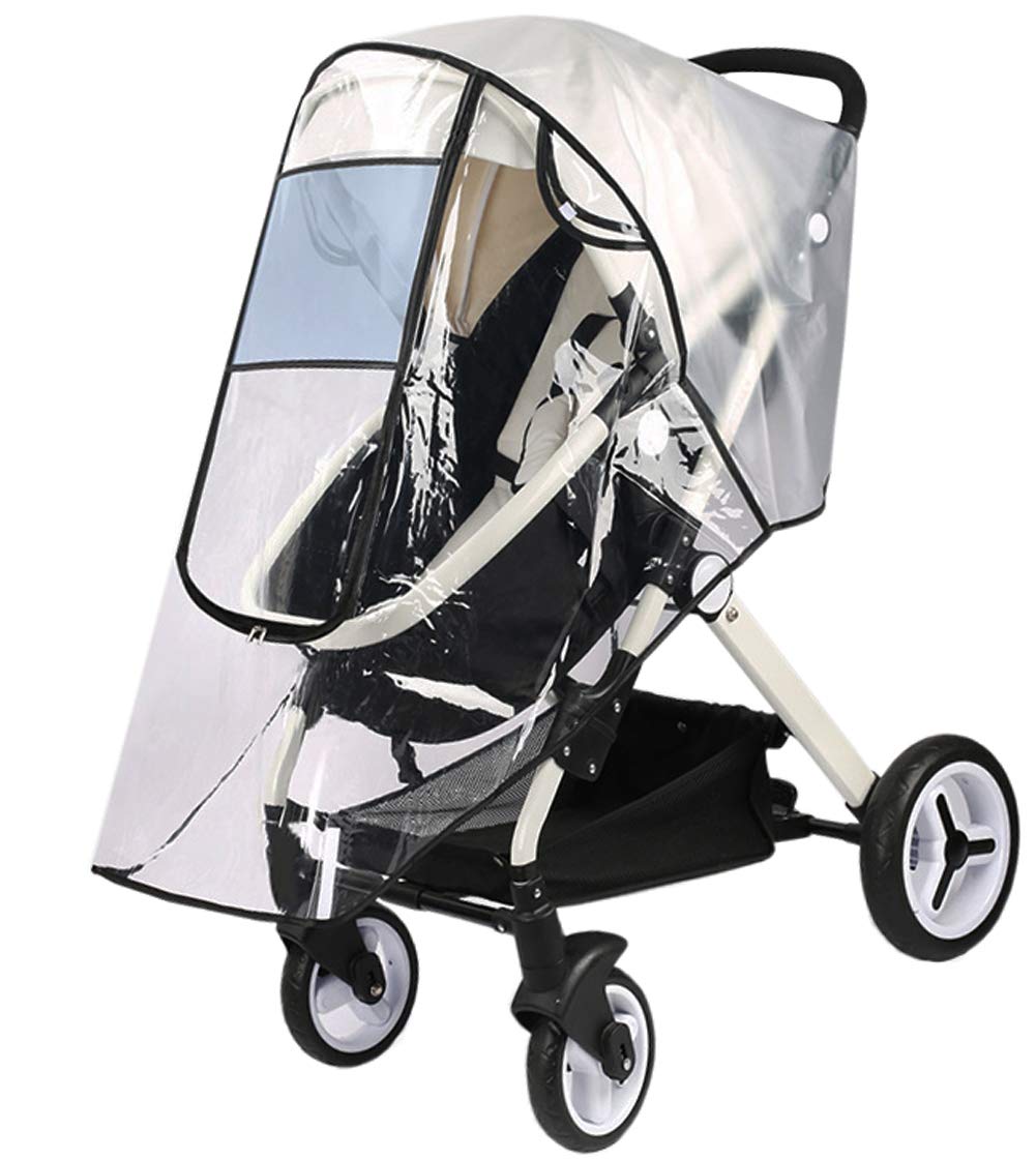 Ultimate Stroller Raincover Universal Weather Shield Pushchair Rain Cover Baby Travel Buggy Pram Raincover Stroller Accessory Large Carrycots Rain Shield with Window and Zipper Door