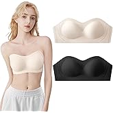 YESLAU Girls Training Strapless Bandeau Bras Teen Cami Tube Top 12-14 14-16 16-18 Seamless Padding Bralettes Packs of 2