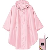 SaphiRose Unisex Rain Poncho Hooded Waterproof Raincoat for Adults Women