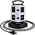 TEC.BEAN 6-Outlet Power Strip Surge Protector with 4 USB Charging Ports Station 9.8-Foot Heavy Duty Extension Cord Overload Protection Power Plug - Perfect for Home Office - Black