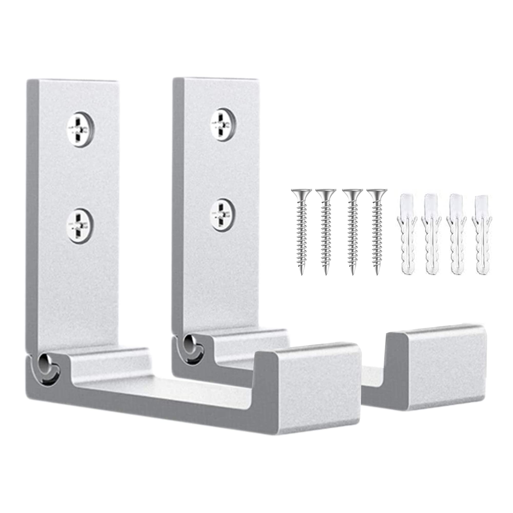 OHIYO Folding Wall Hooks 2PCS Foldable Hooks Bearing Load 33lb/15kg Wall Mounted Heavy Duty No Rust Aluminum Alloy Folding Coat Hooks with 4pcs Screws for Hanging Coat & Bags & Hat (Silver) — image 1