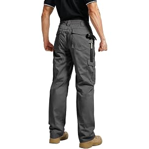 SWISSWELL Men's Tactical Cargo Work Pants 10 Pocket Ripstop Water Resistant EDC Utility for Construction Hiking Outdoor