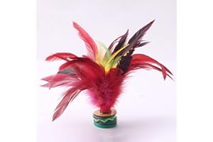 GALEPROMOT Kick Shuttlecock, 20CM Fadeless Colorful Feathers Chinese Shuttlecock Adults, Chinese Jianzi Foot Feather Sports for Indoor and Outdoor Tennis and Racquet Sports Badminton Shuttlecocks 1 Pc