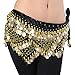 Wuchieal Women's Sweet Bellydance Hip Scarf with Gold Coins Skirts Wrap Noisy