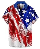 Gwnnb American Flag Print Shirts for Men Short
