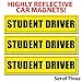 Student Driver Magnets (Set of 3) - Reflective Vehicle Car Sign