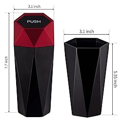 JUSTTOP Car Trash Can with Lid, Mini Diamond Design