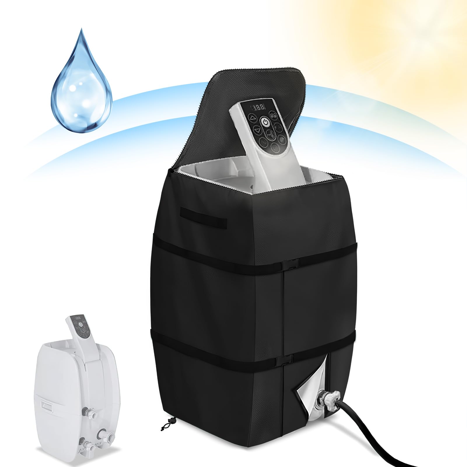 Humtudeit Hot Tub Cover - 16.9 * 14.9 * 21.2inch Waterproof Dustproof Spa Pump Cover for Outdoor Hot Tubs, Lazy Spa and Inflatable Bathtub