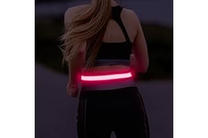 Illumifun LED Running Belt - USB Rechargeable LED Waistband, High Visibility Elastic Waist Safety Light for Running, Cycling, Camping, Walking, etc