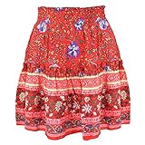 aihihe Women Teen Girl Boho Floral Print Flared