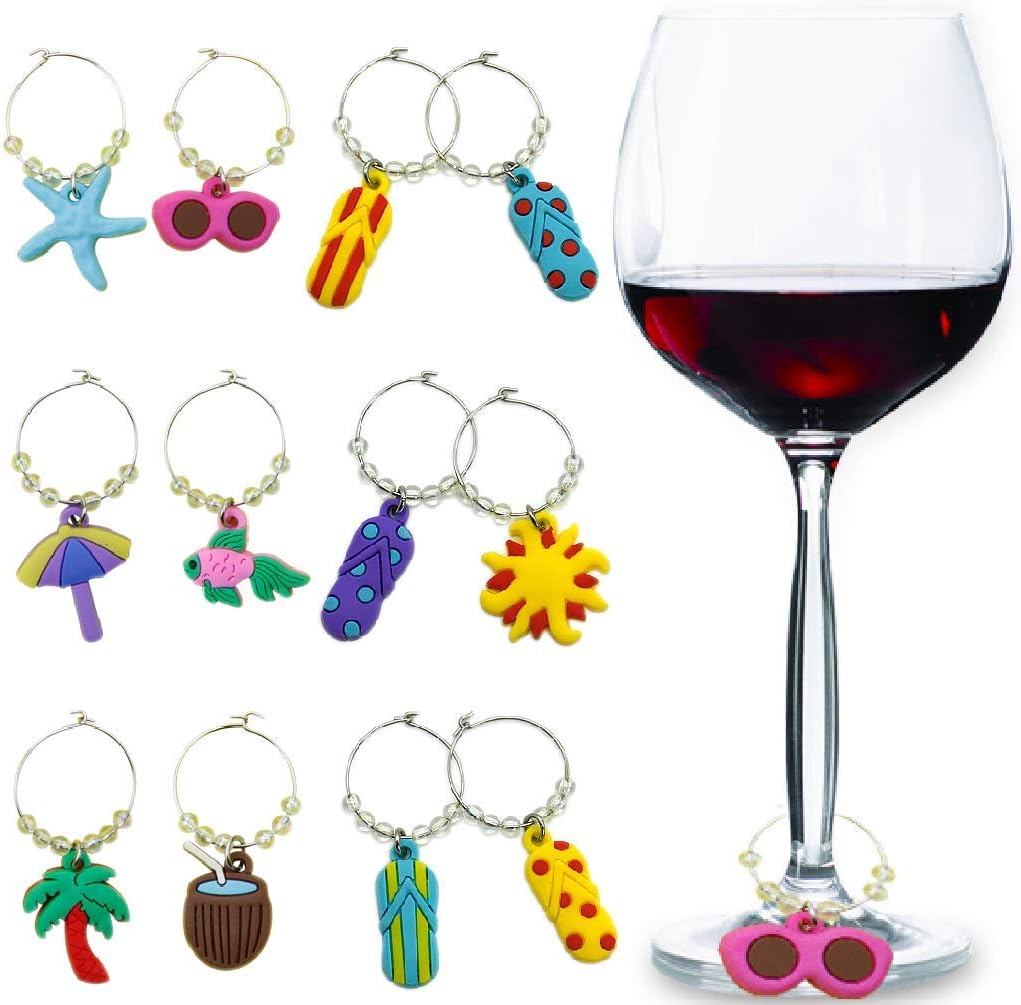 Christmas Wine Glass Charms Tags, Wine 