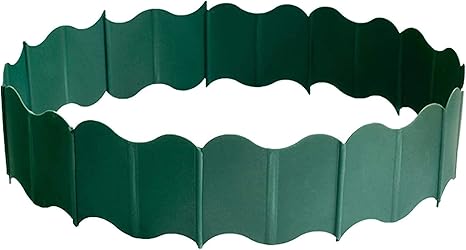 Amazon 枚組 プラスチック柵縁取り 芝生景観柵 屋外ガーデンフレキシブルフェンス 花壇縁取り 芝生花壇用装飾ボーダーまたは草刈りエッジ16x14cm グリーン フェンス 垣