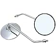 MMG Adjustable Mirror Set, 8mm RH/RH Thread, Chrome Round Shape, Motorcycle Scooter (0514)