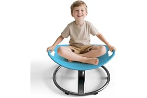 pozoera Spinning Chair for Autistic Kids - Sensory Spinning Chair for Autistic Children with Safety Handle & Non-Slip Design, Sensory Swivel Chairs for Kids 3-8 Years(Blue)
