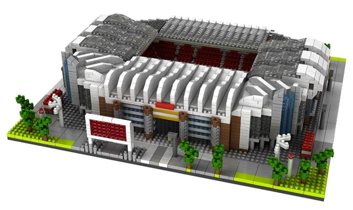 Architecture Model to Assemble with Miniature Blocks. Football Stadium in Trafford, Manchester, England.