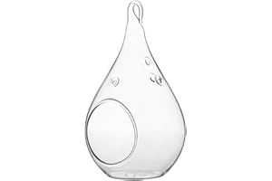 WGV Glass Hanging Plant Terrarium, Width 3", Height 5.5", Teardrop DIY Air Succulent Planter Clear Tea Light Votive Candle Ho