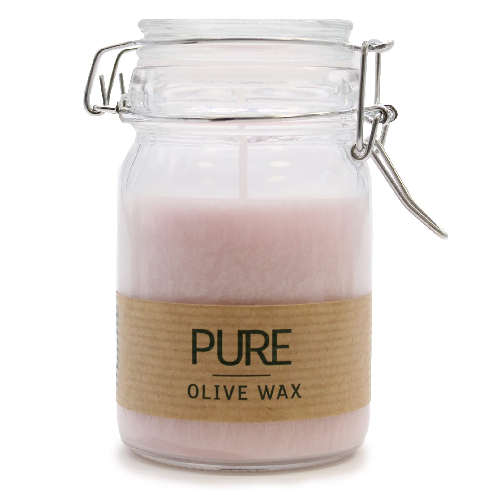 Hand Made Pure Olive Wax Jar Candle 120x70 - Antique Rose