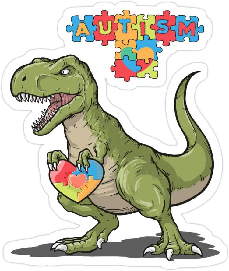 SALEM STORE 3 PCs Stickers Dinosaur Lover Gift Autism Awareness Gift Autistic 3×4