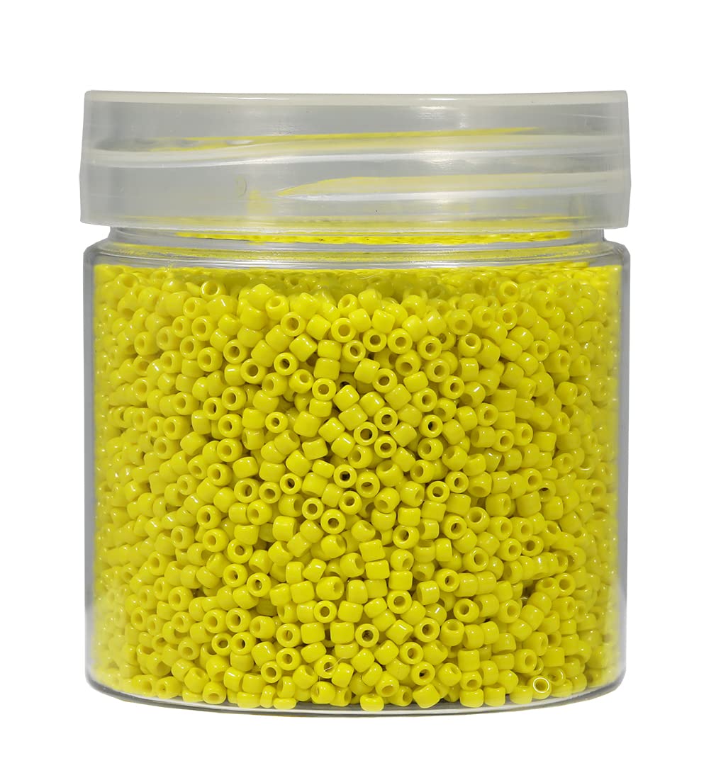 Photo 1 of Bala&Fillic 12/0 Glass Seed Beads About 10000pcs in Box Size 2mm Opaque Yellow Seed Beads for Jewelry Making (Yellow)