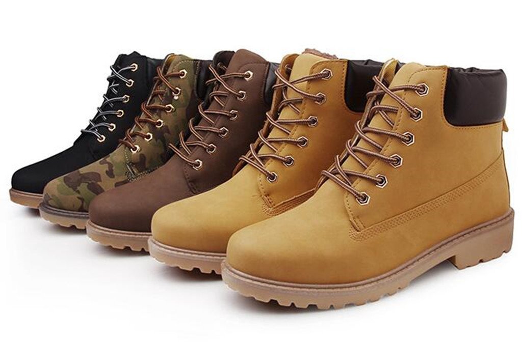 DADAWEN Women's Round Toe Waterproof Lace Up Platform Chunky Low Heel Work Combat Boots Fashion Ankle Booties - Image 3