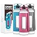 Swig Savvy Sports Water Bottle - with Silicone Sleeve. Fruit Infuser Water Bottle Filter and Leak Free Flip Top, EZ Open with One Click,Tritan Co-Polyester Plastic, 32oz - 25oz - 16oz