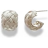 Minaria Hoop Earrings for Women, 18K Gold Plated 925 sterling silver Earrings, Trendy Jewelry Gift for Women