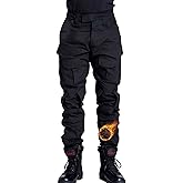 TRGPSG Men's Fleece Lined Tactical Pants Snow Ski Pants Winter Waterproof Hiking Pants with Multi Pockets