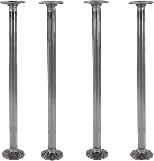 Rustic 24 Inch Industrial Pipe Decor Table Legs Set Of 4