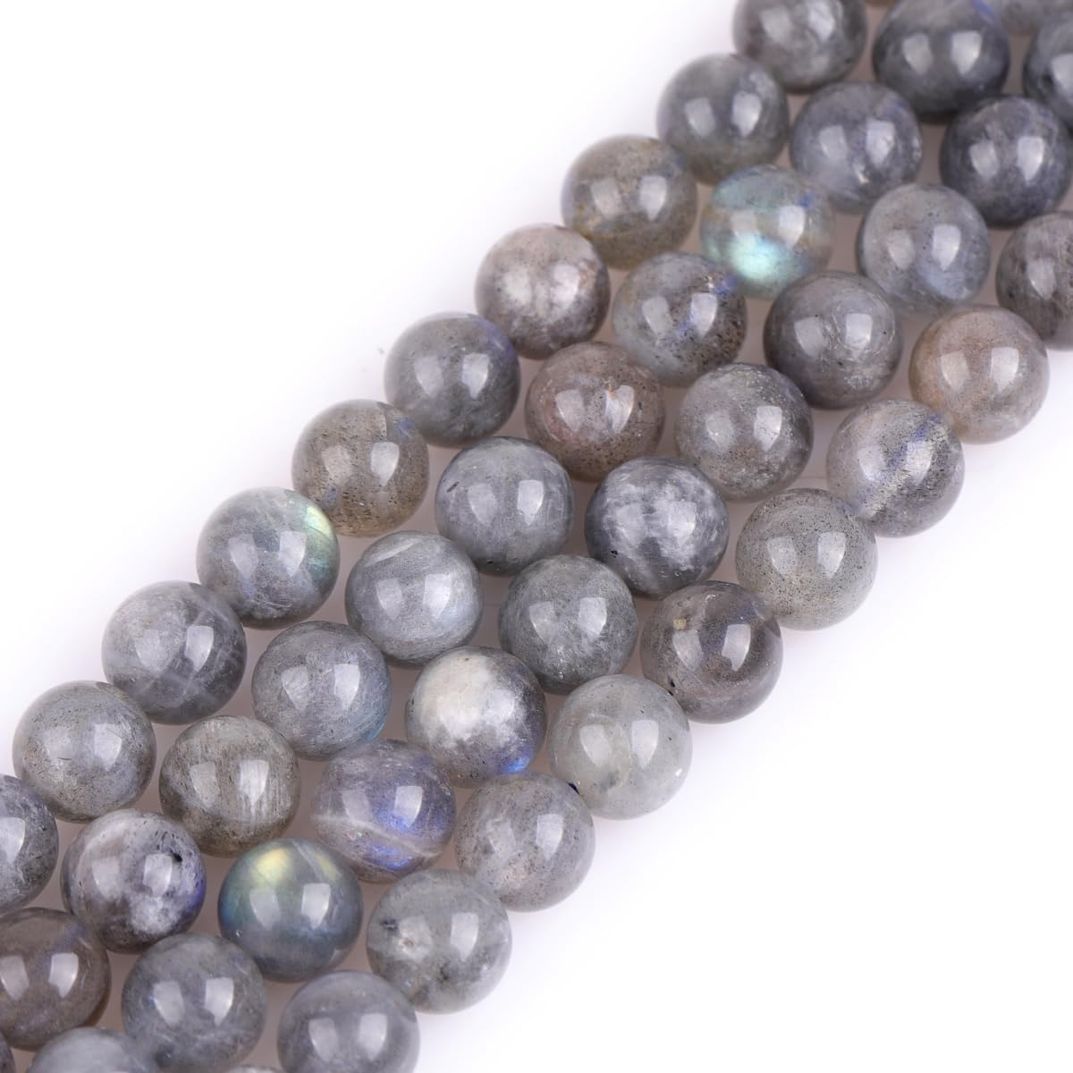 GEM-Inside AAA Grade 6mm Blue Rainbow Labradorite Round Gemstone Semi Precious Loose Beads for Jewellery Making 15'' — image 1