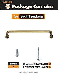 JIASENBAO 2 Pack Antique Brass Cabinet Bar Pulls