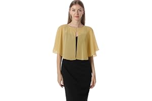 HOTSHAWL Chiffon Capelet Soft capes Shawls and Wraps for Evening Dress Wedding Cape 1920s shawl accessories for women flapper Cover Up