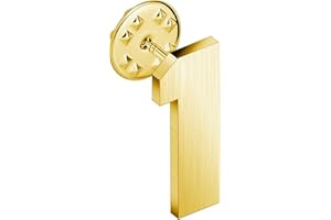 AMITER Personalized 0-100 Number Lapel Pins, 18K Gold Brooch Pin Tie Tacks for Suits, Neckties, Hats, Men & Women