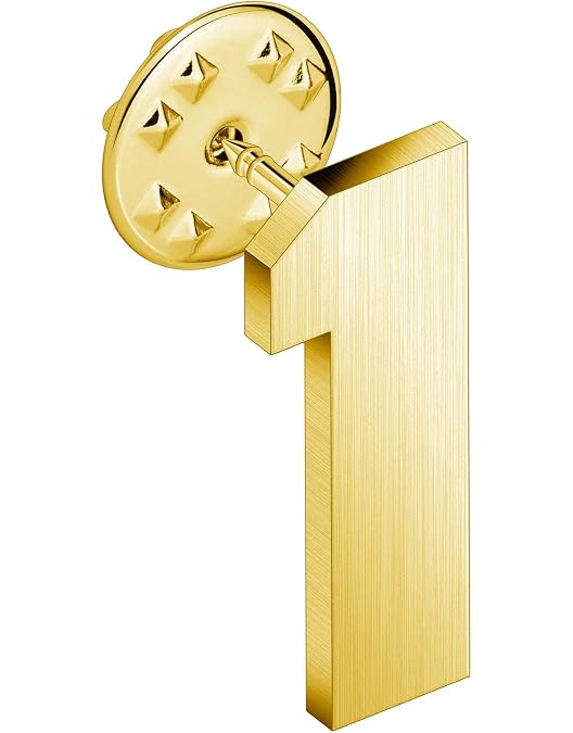 thumbnail image 2 of 14kt Gold Plated Number 1 Lapel Pin By Jewelry-Mania - USA Made 2 of 4
