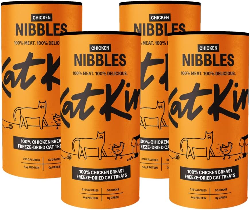 KatKin Chicken Nibbles 4 Pack 4x50g Tubes Cat Treats 100% Breast