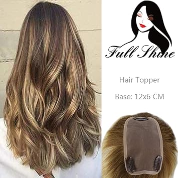 Amazon Com Full Shine Hair 14 Inch Hair Pieces Mono Hair Toppers