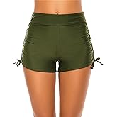 Lecieldusoir Women's Swim Shorts High Waisted Bathing Suit Bottoms Swimsuit Boy Shorts Swimwear Bikini Board Shorts