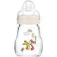 MAM Feel Good Slow Flow Premium Glass Baby Bottles, Easy Switch Between Breast and Bottle, 5oz, 0+ Months, Unisex, 1 Pack