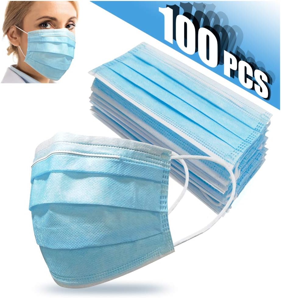 100PCS Disposable Mouth Cover，3-Ply Face Mouth Cover