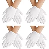 Yolev 4 Pairs White Cotton Gloves for Kids - Girls Boys Cosplay Costume Dress Wrist Length Formal Gloves for Party