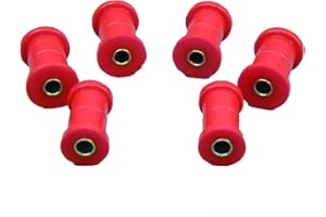 Prothane 7-1002 Red Rear Spring Eye and Shackle Bushing Kit