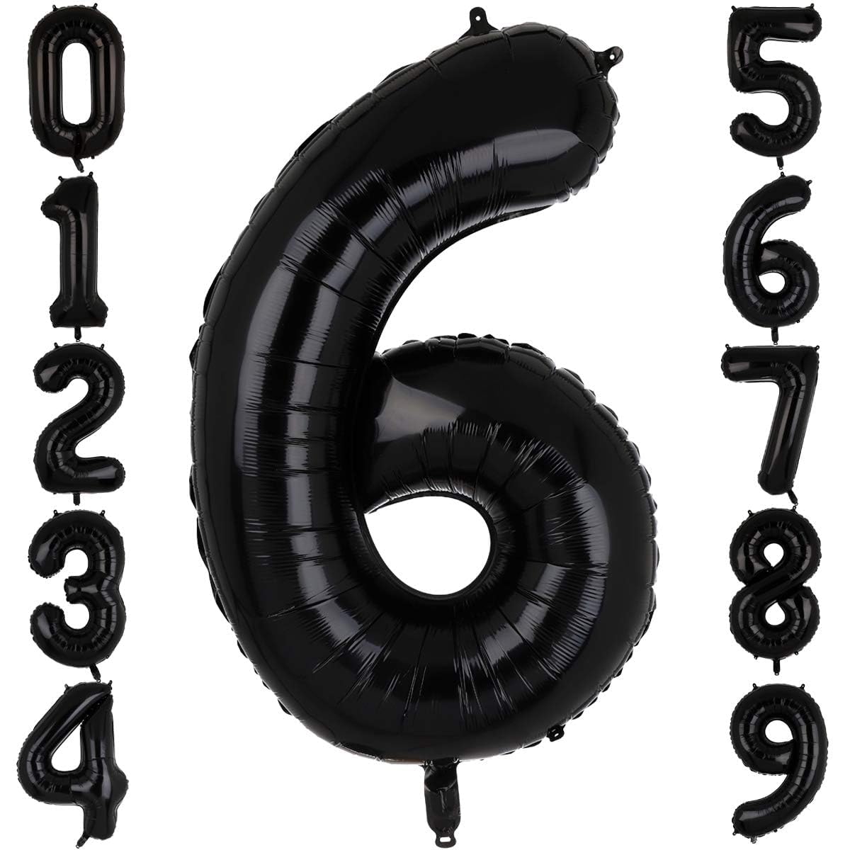 40 Inch Large Foil Number 6 Balloons Black Big Mylar Helium Balloon Birthdays Party Decorations Supplies