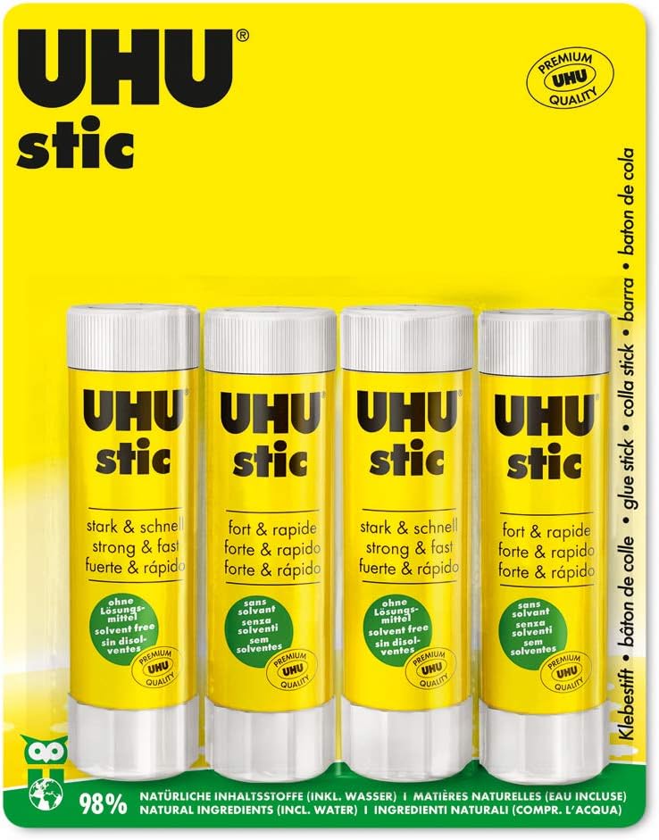 UHU STIC 4X40G*26, white, 4 x 40g stics
