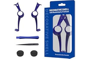 FINERA Handheld Decorative Trim Shell Compatible with PS Portal Remote Player, DIY Replacement Clip Shell, Purple Plates Cover, Including Tool Kit and 2 Thumb Grips