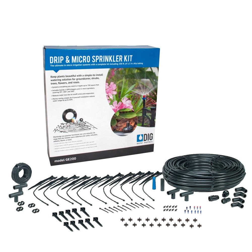 Dig GE200 Drip and Micro Sprinkler Kit, Blacks